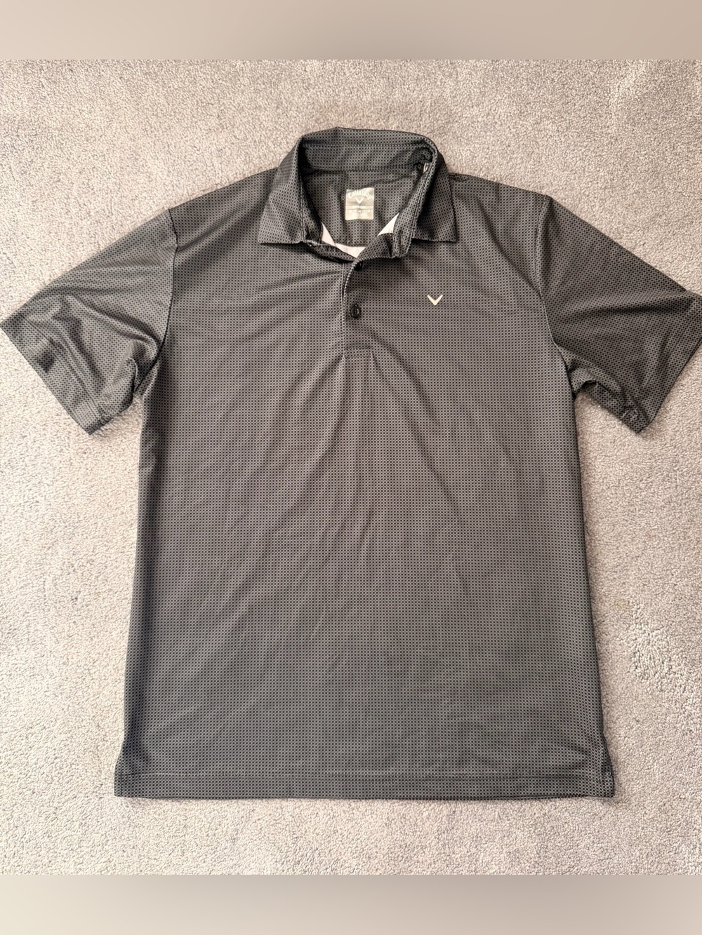 Callaway Opti-Dri Men’s Golf Polo Shirt Gray Geometric Performance Size Medium